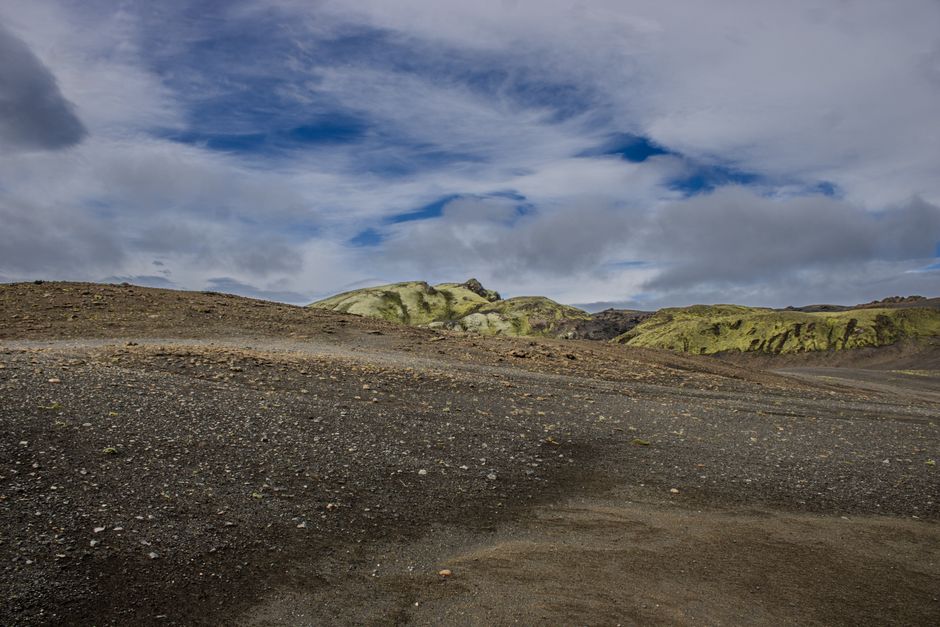 Breathtaking view of volcanic terrain in Skaftárhreppur, Iceland.