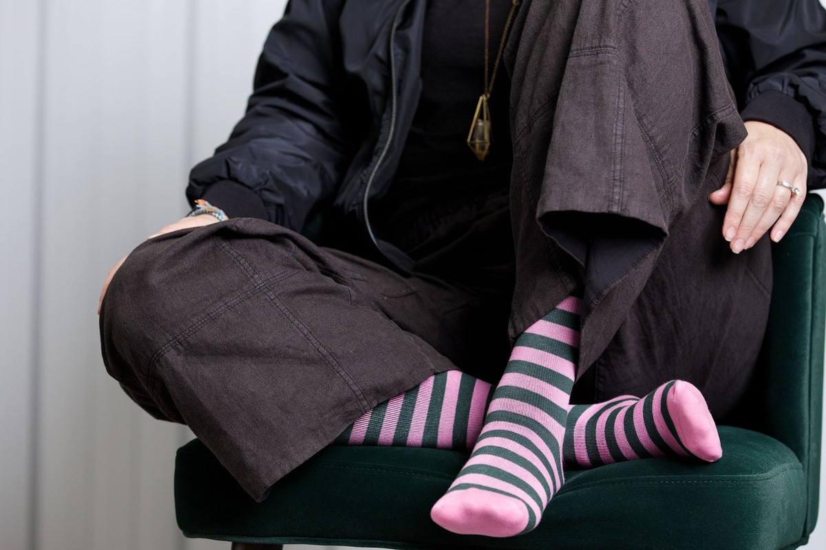 VIM & VIGR Parisian Stripe compression socks
