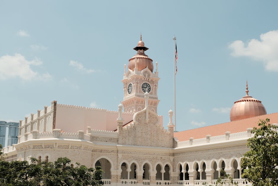 Sultan Abdul Samad Building under a clear sky in Kuala Lumpur.